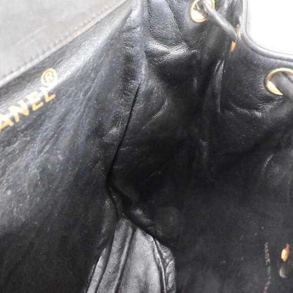 CHANEL CC Logo Matelasse Chain Backpack Bag Leather Black GHW France 317RK756 main image 7